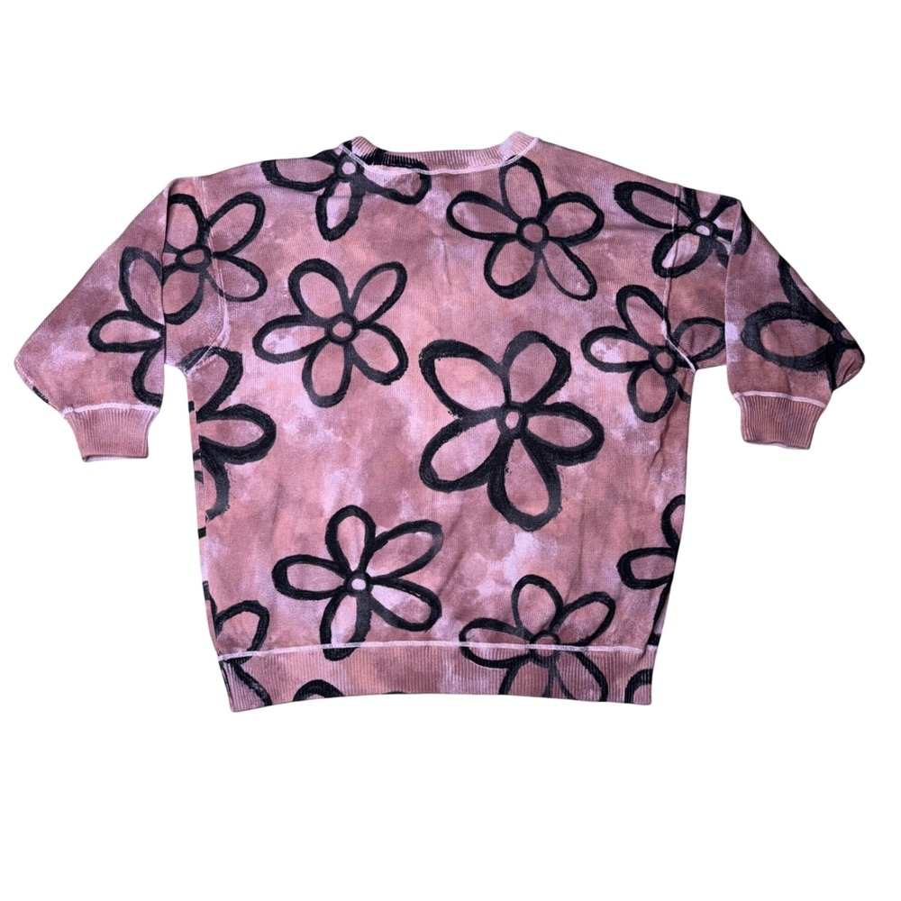 Natural Life Floral Knit Sweater Women L/XL Purple Tie Dye Excellent Boho Top - Picture 3 of 3